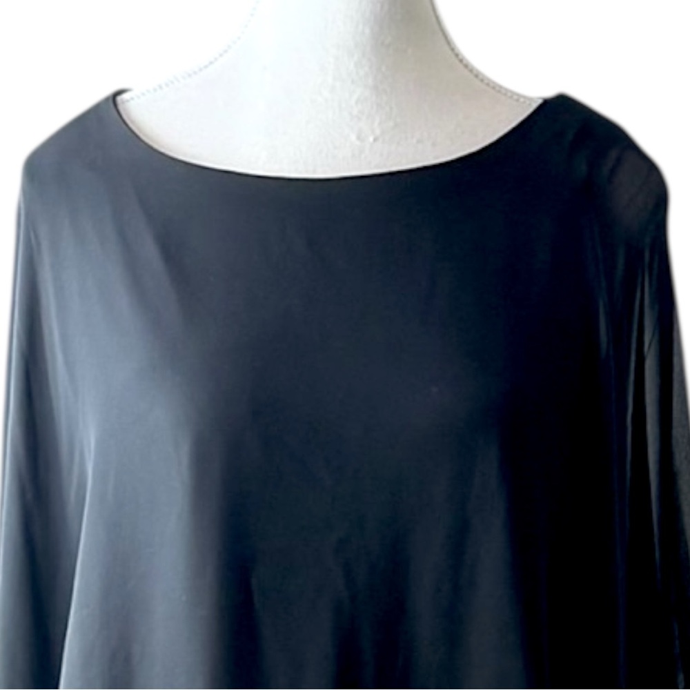 MSK Sequin Cape Overlay Dress Women 10 Black Evening Sheath‎ Formal Party Chic